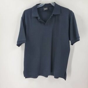 BENTLEY Men L Black Short Sleeve Polo Shirt
